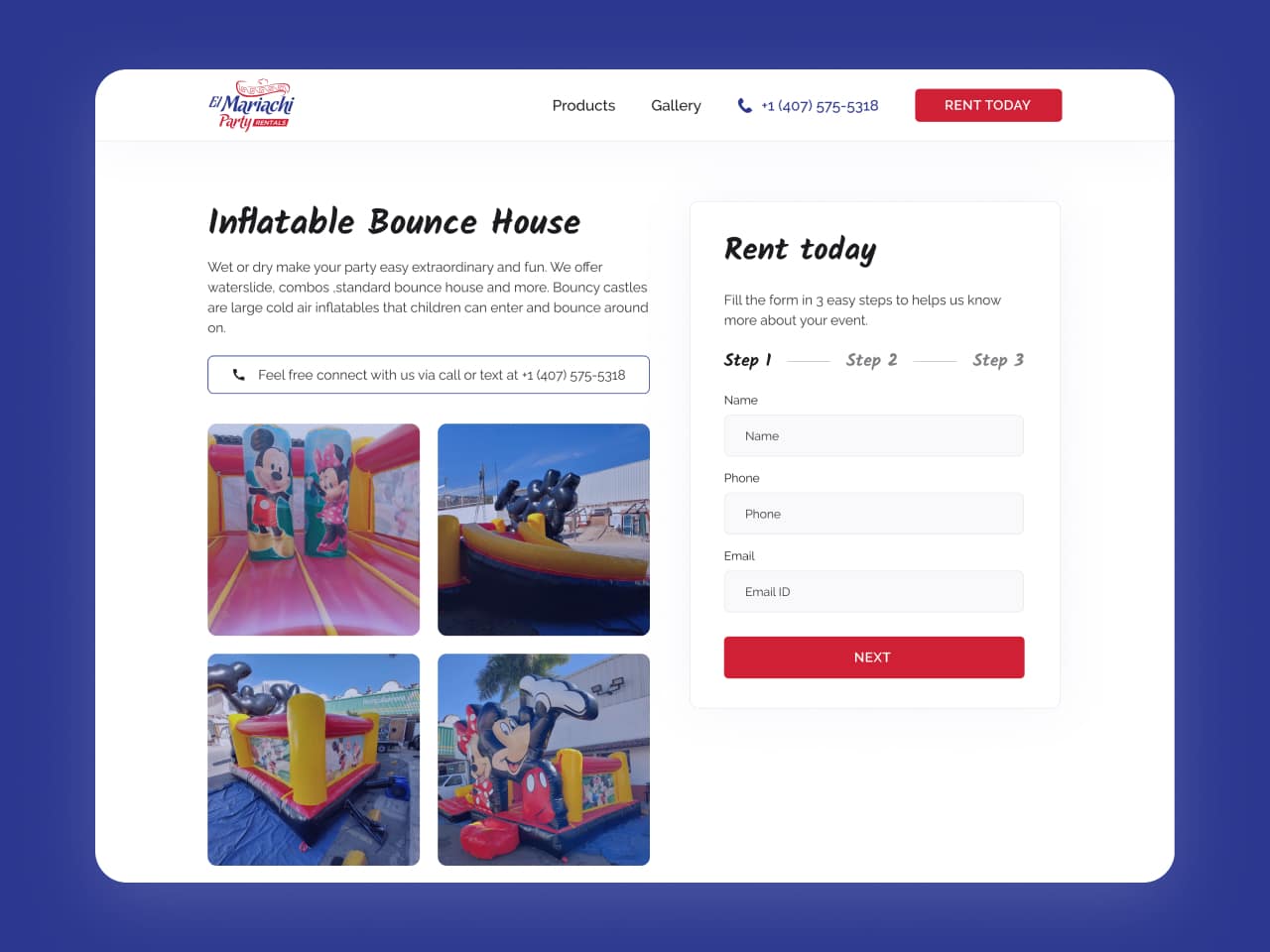 Rental-Website-for-Party-Requirments-Wilson-Wings-1