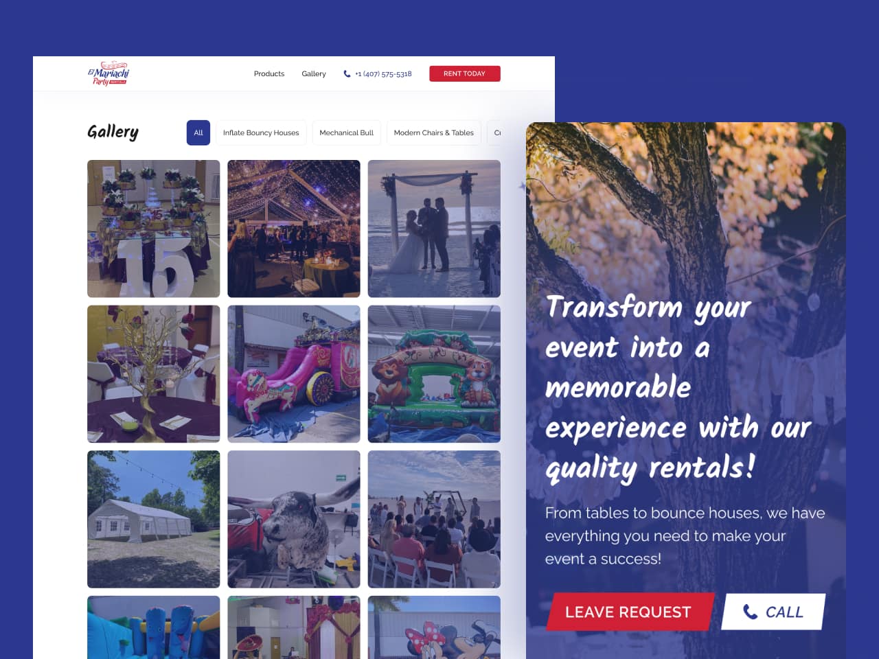 Rental-Website-for-Party-Requirments-Wilson-Wings-2